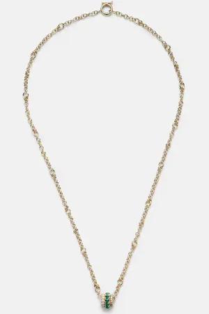 SPINELLI KILCOLLIN Gravity 18kt chain necklace with diamond and emerald