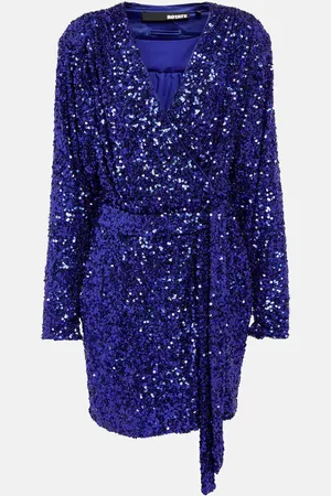 ROTATE Samantha embellished wrap minidress