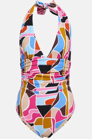 Rebecca Vallance Le Reve printed halterneck swimsuit