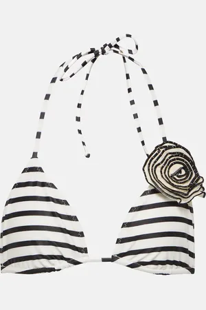 SAME Rose floral-appliquÃ© triangle bikini top