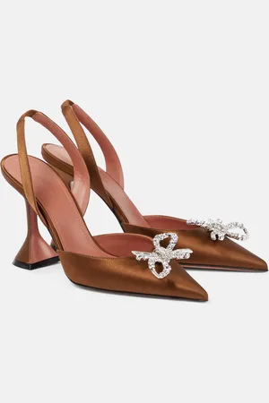 Amina Muaddi Rosie 95 satin slingback pumps