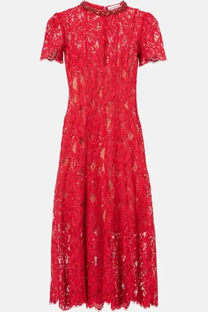 Self-Portrait Embellished fishnet midi dress