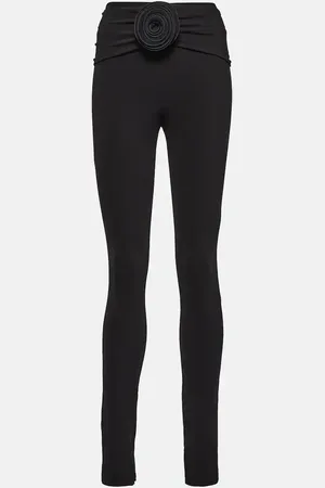 MAGDA BUTRYM Floral-appliquÃ© jersey slim leggings