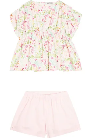 Il gufo Cotton shirt and shorts set