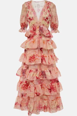 Camilla Embellished floral cotton and silk maxi dress