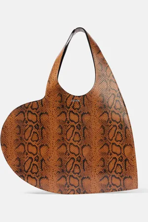COPERNI Heart snake-effect leather tote bag