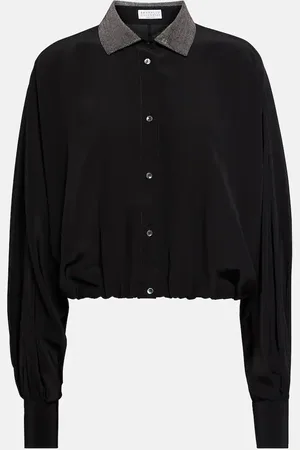 Brunello Cucinelli Embellished silk blouse