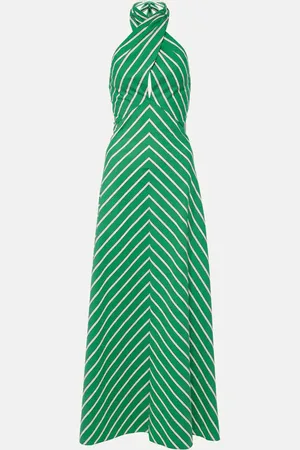 Staud Dawn striped cotton poplin maxi dress