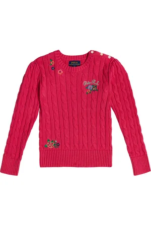 Ralph Lauren Embroidered cable-knit sweater