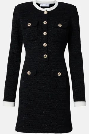 Self-Portrait Cotton and wool-blend minidress