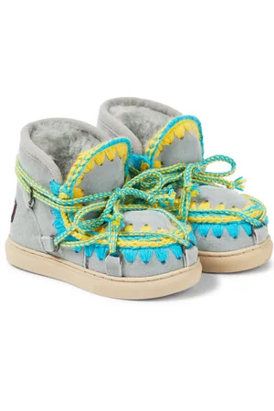 Mou Crochet shearling-lined suede ankle boots