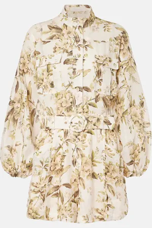 ZIMMERMANN Floral belted linen jumpsuit