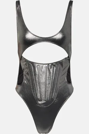 MUGLER Cutout metallic swimsuit