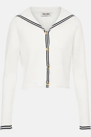 Miu Miu Striped cotton-blend cardigan