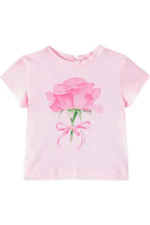 MONNALISA Baby floral cotton jersey T-shirt