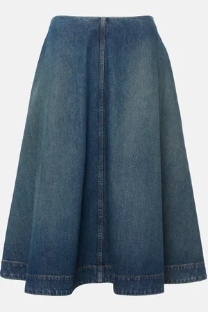 Khaite Renta denim midi skirt