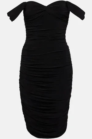 Norma Kamali Walter off-shoulder ruched minidress