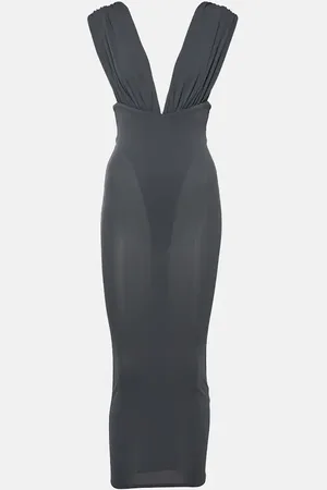 ALEX PERRY Ruched crÃªpe jersey midi dress