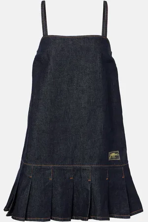 Ganni Pleated denim minidress