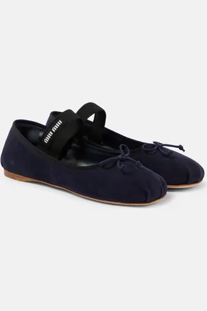 Miu Miu Logo suede ballet flats
