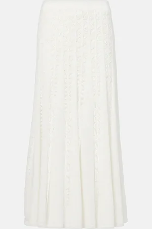 ZIMMERMANN Wylie Flared Knit crochet cotton maxi skirt