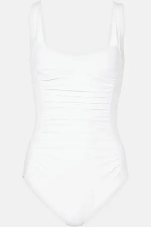 Karla Colletto Sequined ruched swimsuit