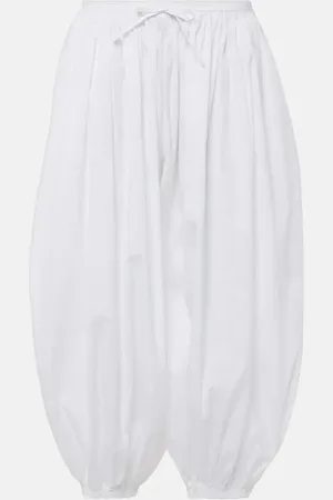 Alaïa Pleated cotton poplin wide-leg pants