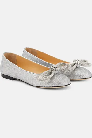 Mach & Mach Double Bow embellished ballet flats