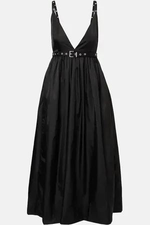 Ganni Belted duchesse midi dress