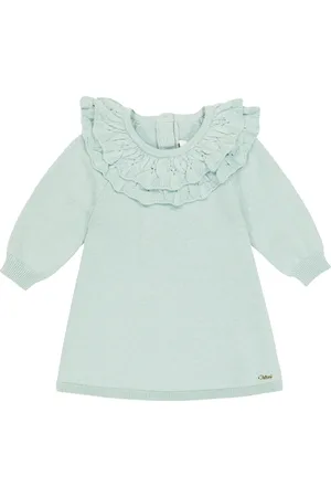 Chloé Baby ruffled cotton and wool dress