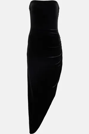 Norma Kamali Strapless asymmetrical midi dress