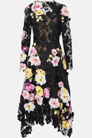 Oscar de la Renta Floral guipure gown