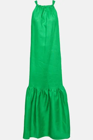 ASCENO Ibiza linen maxi dress
