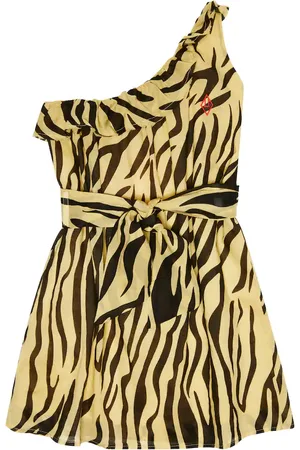 The Animals Observatory Printed one-shoulder cotton dress