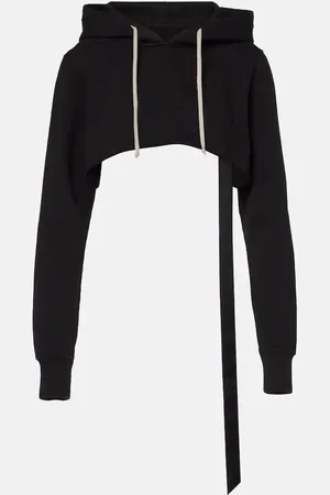 Rick Owens Cropped cotton hoodie