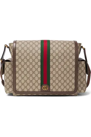 Gucci GG Large leather-trimmed baby changing bag