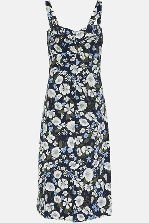 VERONICA BEARD Colleen floral linen-blend midi dress