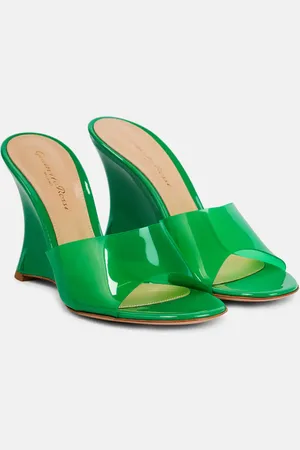 Gianvito Rossi Vernice PVC wedge mules