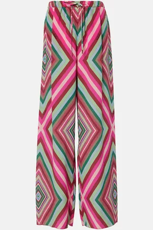 VALENTINO Printed silk palazzo pants