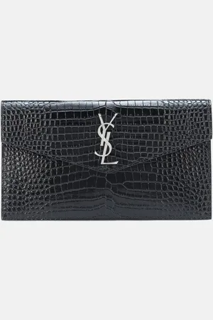Saint Laurent Uptown embossed leather clutch