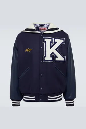 Kenzo Sailor Varsity leather-paneled varsity jacket