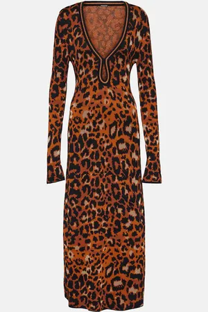 JOHANNA ORTIZ Amur knitted leopard-print midi dress