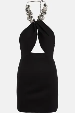 AREA Embellished ponte jersey minidress