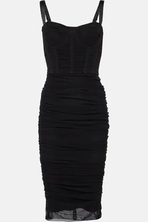 Dolce & Gabbana Ruched tulle midi dress