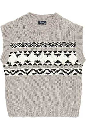 Il gufo Jacquard cotton sweater vest