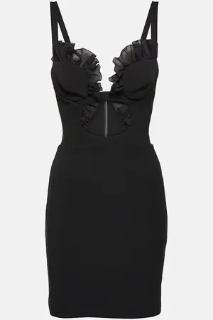 Nensi Dojaka Ruffled cutout jersey minidress