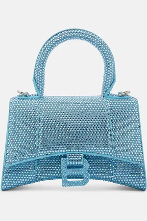Balenciaga Hourglass Mini embellished suede tote bag