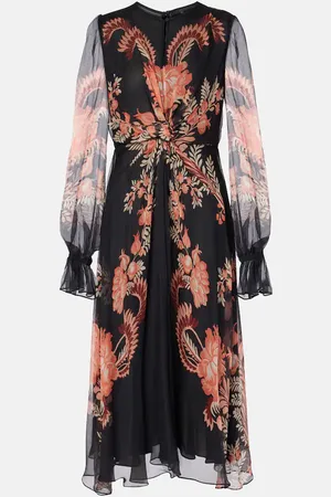 Etro Floral silk midi dress