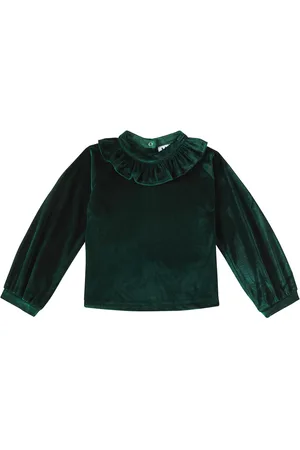 Molo Maggie ruffled velvet blouse