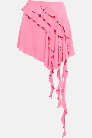 BLUMARINE Ruffled jersey miniskirt